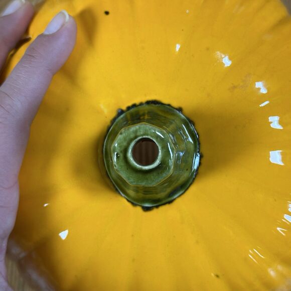 Halloween Ceramic Pumpkin Jack O Lantern Candle Cover Topper 7x7” - Picture 7 of 16